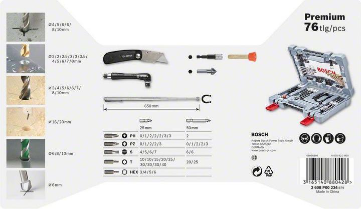 Produktbild Bosch Professional Zubehör 76-tlg. Premium X-Line Bohrer- und Schrauber-Set (2 - 10 mm)