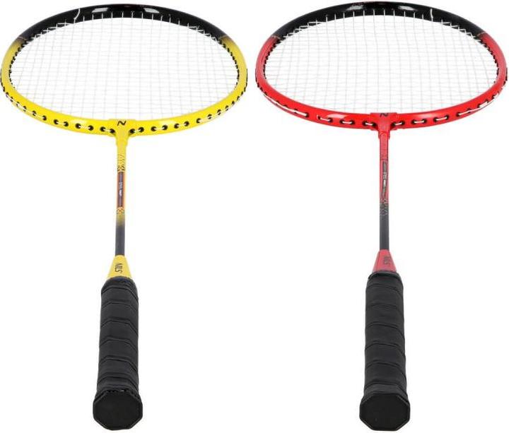Actual product image Nils NRZ264 ALUMINIUM Badminton Set 4 Rackets 3 Feather Arrows 600x60cm Net Case