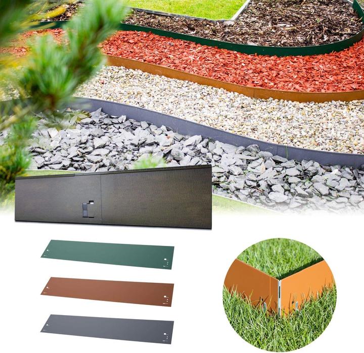 Produktbild Green Split Rasenkanten Metall 13.5cm x 120cm (120 cm)