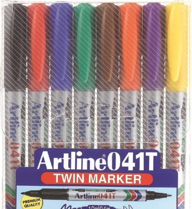 Produktbild Artline Twin Permanent Marker 041T (Mehrfarbig, 1 mm, 8 x)