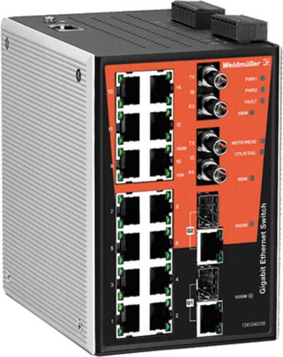 Produktbild Weidmüller Switch Hutschiene 14x10/100Mbps 1287000000 (14 Ports)