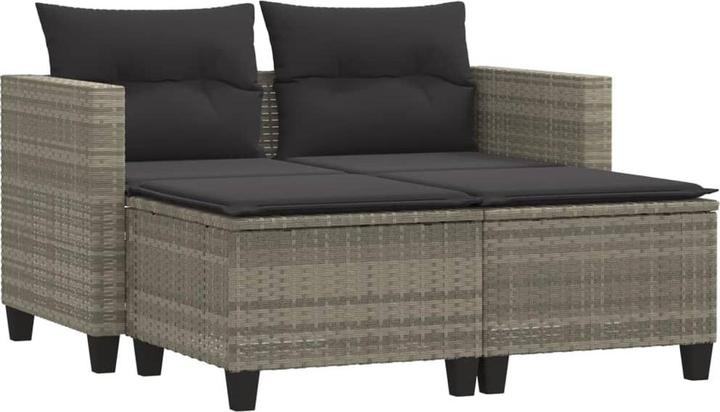 Actual product image VidaXL Garden sofa 2-seater with stools