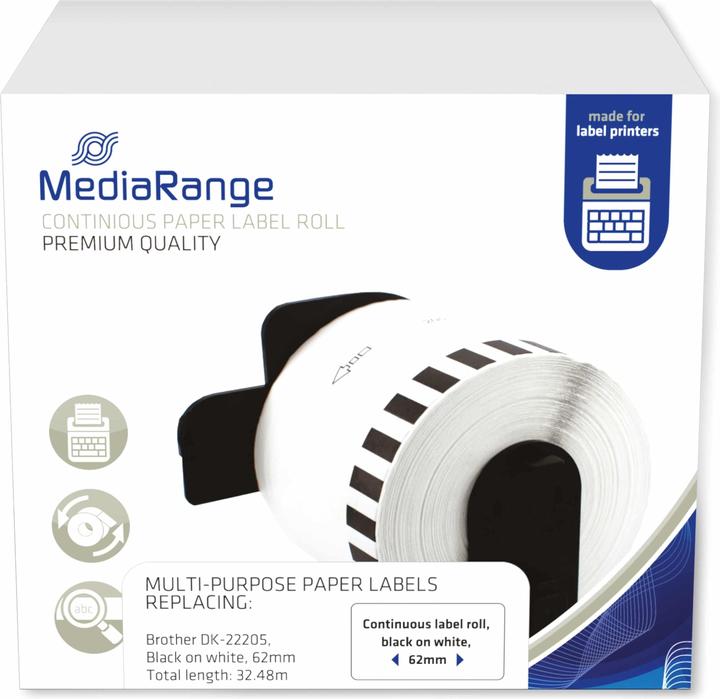 MediaRange Schriftband (6.20 cm, Weiss)