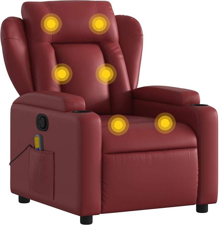 Immagine prodotto VidaXL Sedia da massaggio in similpelle rosso vino, colore: rosso vino, materiale