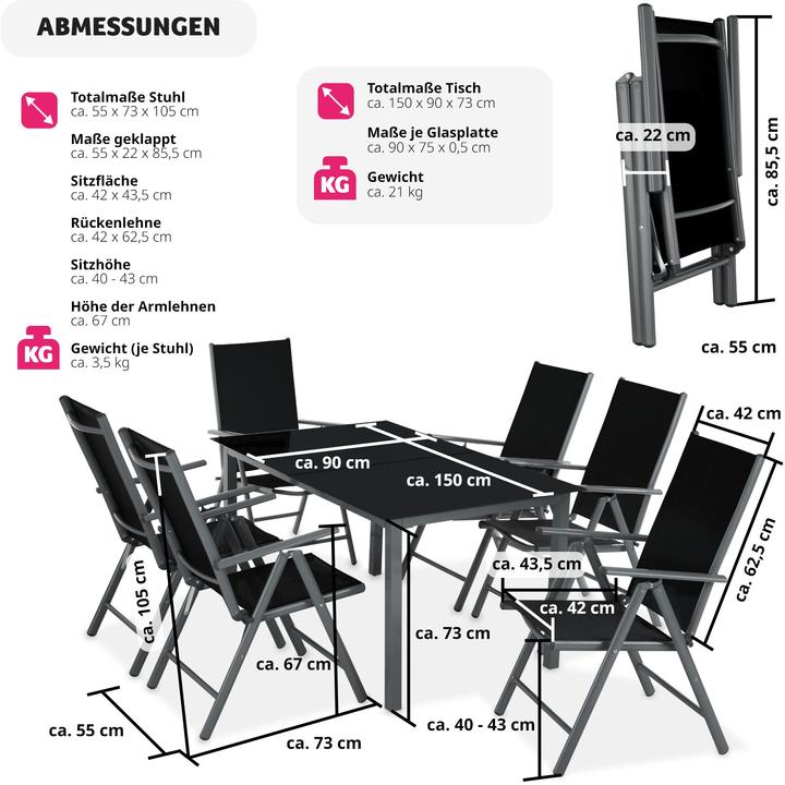 Produktbild tectake Sitzgruppe (150 cm)