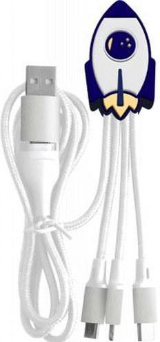 Produktbild Yello koko 5-in-1-Kabel Andy XXL Micro USB / USB C / Lightning auf USB A und C Rakete 1m (1 m, USB 3.0)