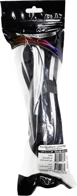 Image du produit CableMod Pro ModMesh 12VHPWR vers 3x PCI-e Extension - 45cm, noir/blanc