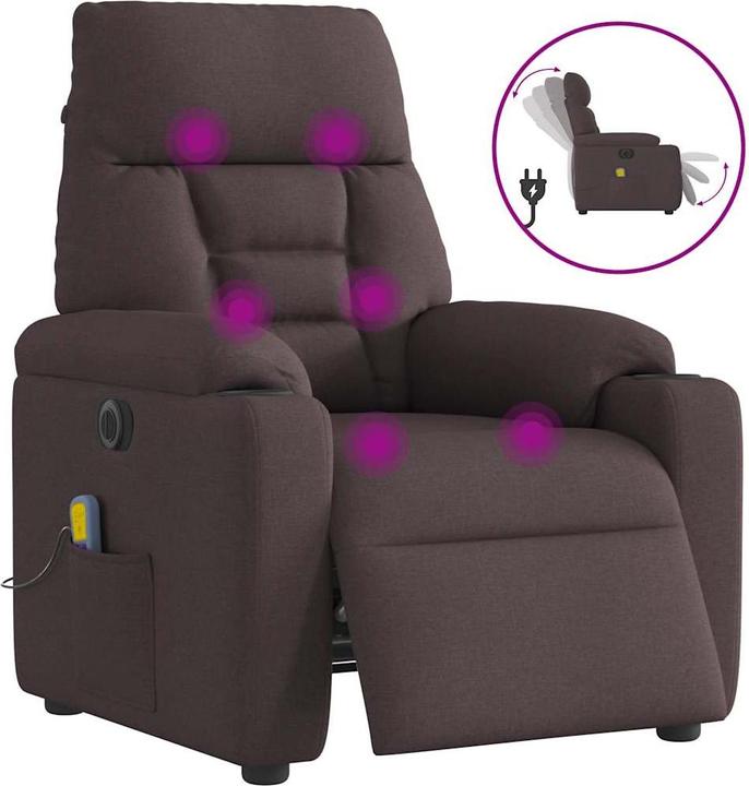 Produktbild VidaXL Massagesessel Elektrisch Dunkelbraun Stoff