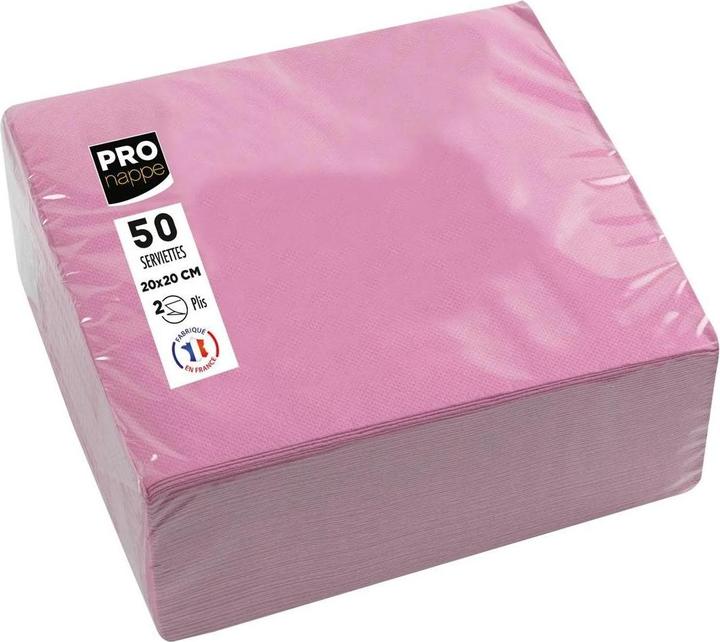 Produktbild PROnappe rosa 2-lagig 20,0 x 20,0 cm 50 St. (50 x, 20 x 20 cm)