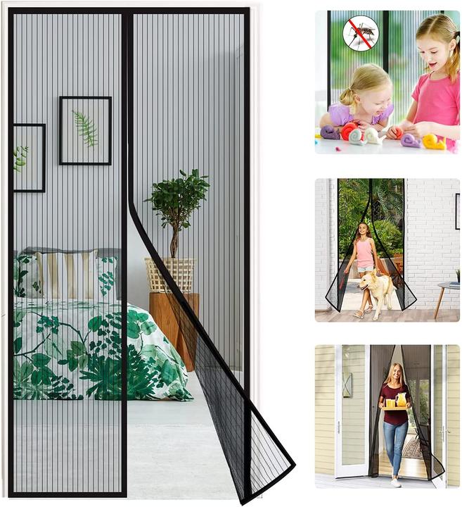 Produktbild Werkstein Magnetischer Tür Insektenschutz Fliegenvorhang Moskitonetz (150 x 220 cm)