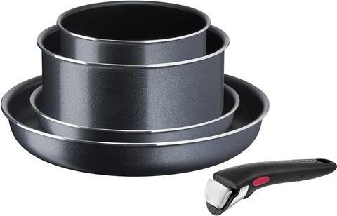 Tefal L1589042 Frypan set Ingenio XL Force, 5 pieces, 16cm/20cm/22cm/28 cm+handle, Black (28 cm, Pan set + pot set, Aluminium)