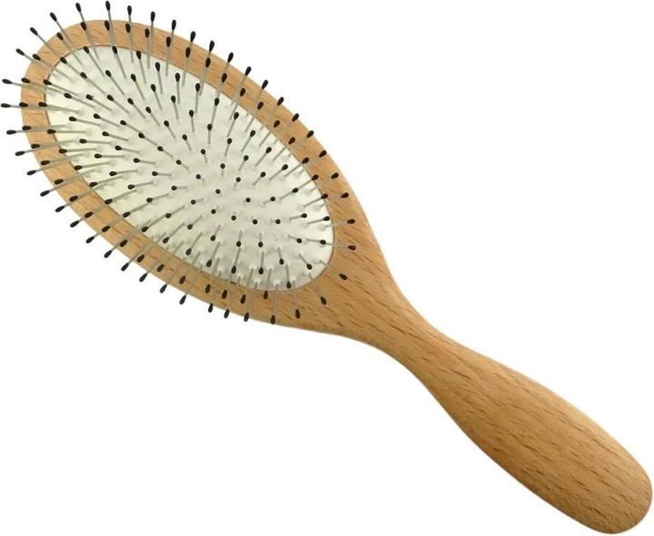 Immagine prodotto Herba Spazzola per capelli in metallo perni ovali in legno di faggio certificato FSC