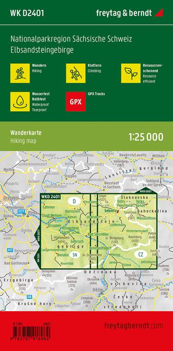 Actual product image Hiking map NP Saxon Switzerland