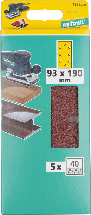Actual product image wolfcraft wolfcraft 1 adhesive sanding set 10 pcs. 93x190mm (60, 120, 240)