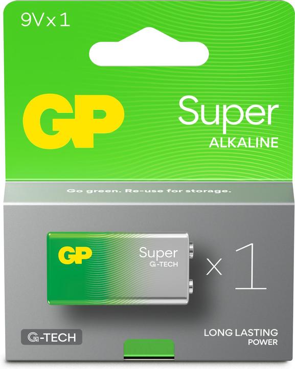 Actual product image GP Batteries GP Super Alkaline 9V-Block 6LR61 Neu 0301604AETA-B1 (1 pcs., AA)