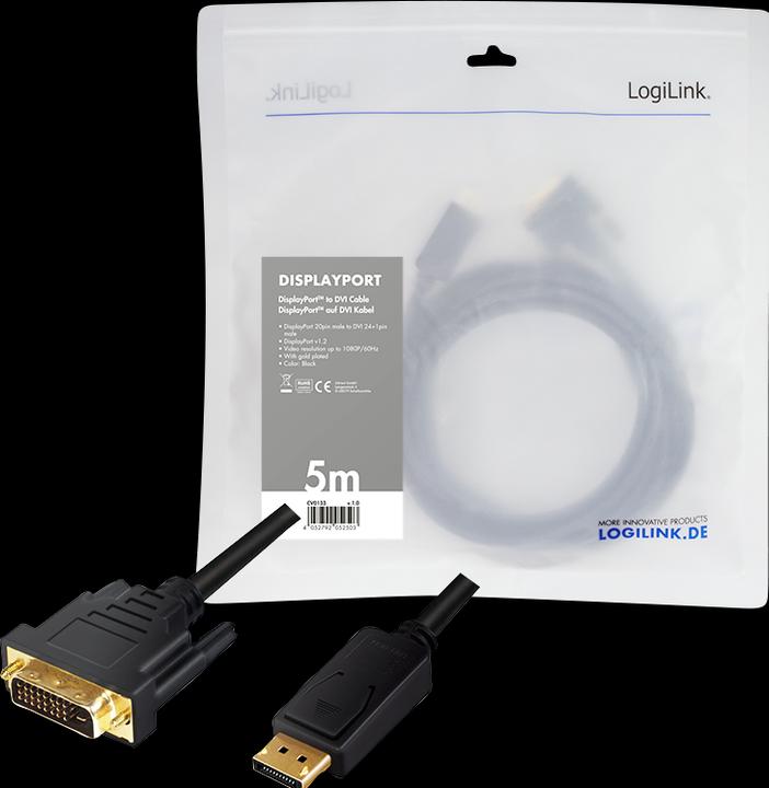 Actual product image LogiLink DisplayPort — DVI (5 m, DisplayPort)