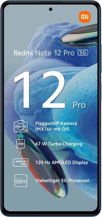 Productafbeelding Xiaomi Redmi Note 12 Pro 5G (8GB) (128 GB, Hemelsblauw, 6.67", Dubbele SIM, 50 Mpx, 5G)