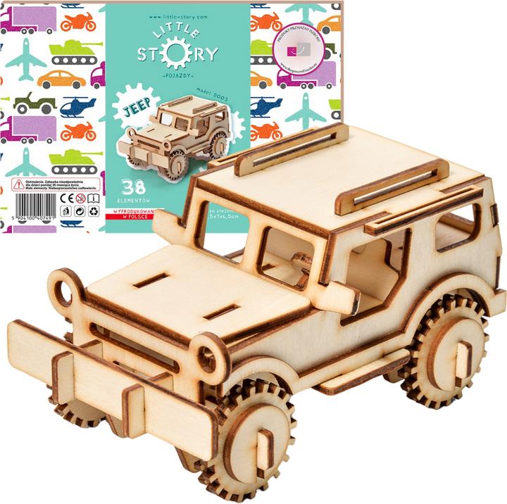Produktbild Little Story Little-Story Drewniane Puzzle-Modell 3D – Jeep