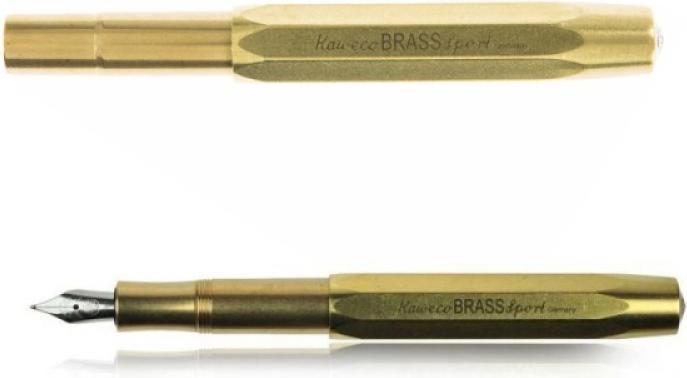 Actual product image Kaweco Fountain pen Brass Sport B octagonal (Gold)