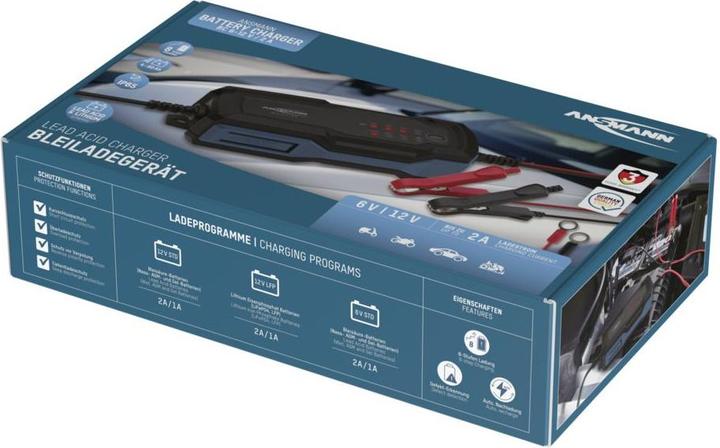 Immagine prodotto Ansmann Caricabatterie per batterie al piombo BC 6-12V / 2 A (6V, 12V, 2 A)