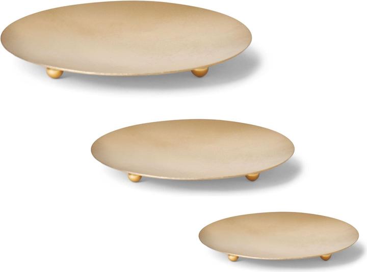 Produktbild Novaliv 8er-Set Kerzenhalter Dekoteller Stumpenkerzen GOLD 10cm Kerzenteller (10 x 10 x 10 cm)
