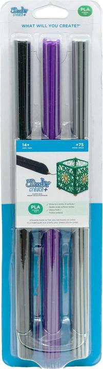 Image du produit 3Doodler Create+ Filament 75 PLA violett schwarz grau/"Night Sky Mix/" (PLA, 3 mm, 184 g, Violet)