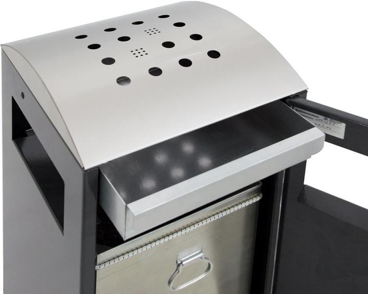 Actual product image Waste collector with ashtray, capacity 90 l, charcoal. (90 l)