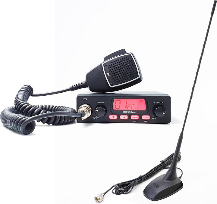 Aim TTi CB TTi TCB-550 EVO radio package, VOX, NB filter, 12-24 V with PNI Extra 48 antenna with magnet