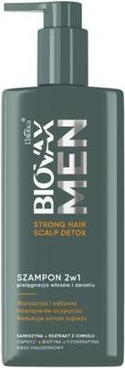 Actual product image L´Biotica Biovax Men Strong Hair Scalp Detox Shampoo For Hair And Beard Care 2 In 1 - 200 Ml (200 ml, Liquid shampoo)