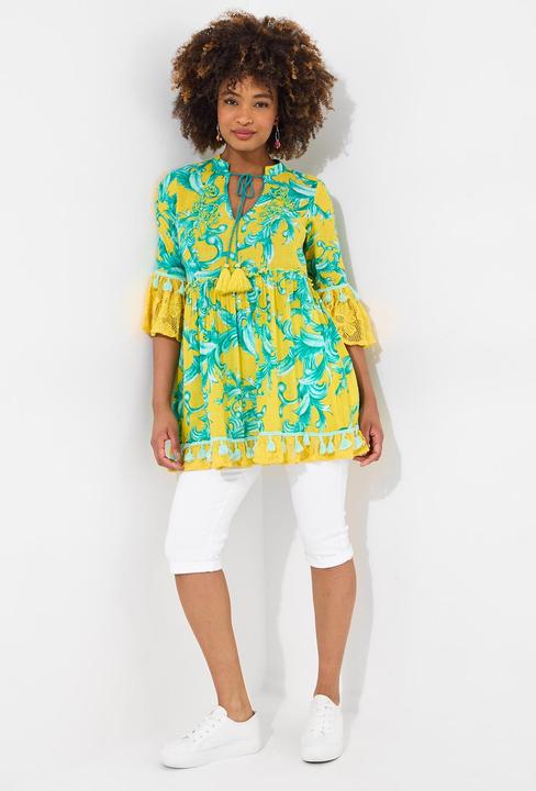 Produktbild Joe Browns Boho Print Lace Sleeve Beaded Cotton Tunic Dress