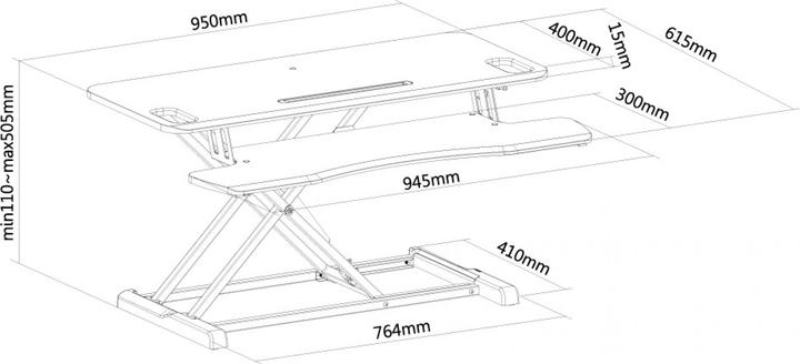 Actual product image Neomounts Stand-sit workplace