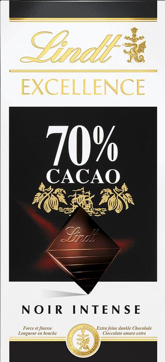 Lindt Tablette de chocolat noir Excellence 70% Cacao (100 g)