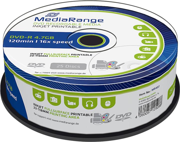Actual product image MediaRange MR403, DVD-R, 16x, Cake25 (25 x)