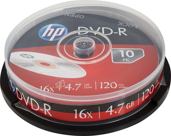 Produktbild HP DVD-R 4.7GB/120Min/16x Cakebox (10 Disc) (10 x)