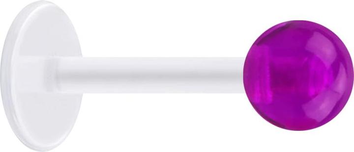 Actual product image Star Piercing Micro Labret transparent with ball violet transparent (without brass, Acrylic, Bioflex)