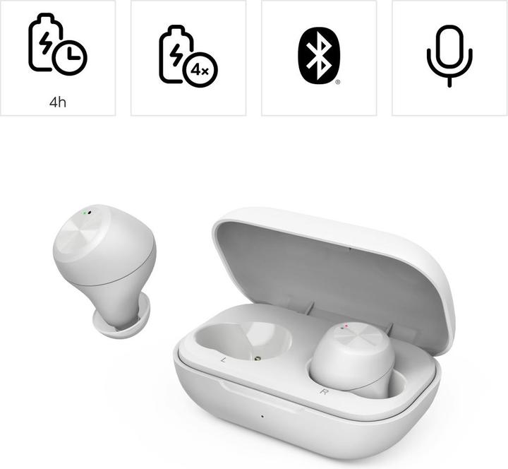 Produktbild Thomson WEAR7701W Bluetooth®-Kopfhörer, In-Ear, True Wireless, Mikrofon, Weiss (4 h, Kabellos)