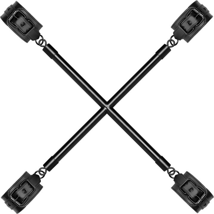 Actual product image Bedroom Fantasies Hog Tie Cross Bar With Cuffs - Black