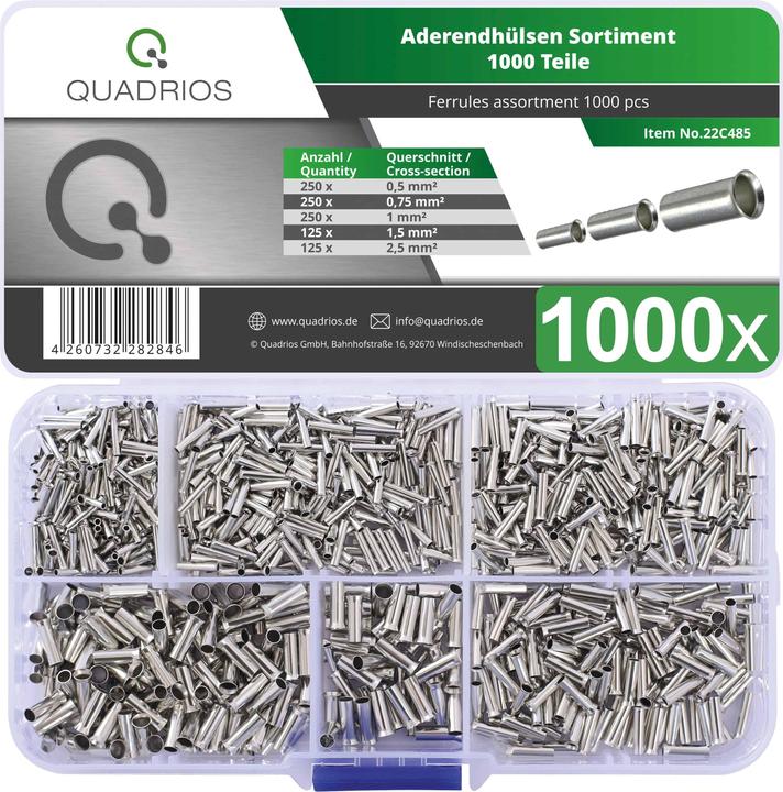 Produktbild Quadrios 22C485 Aderendhülsen-Sortiment Unisoliert 1000 St.