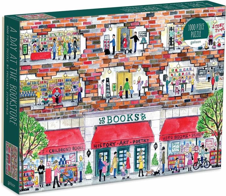 Actual product image Abrams & Chronicle Michael Storrings A Day at the Bookstore 1000 Piece Puzzle (1000 pieces)