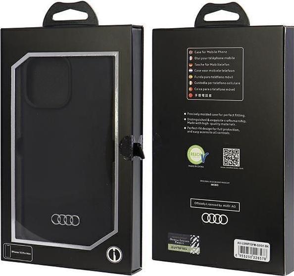 Image du produit Audi Etui silicone iPhone 15 Pro Max 6.7" czarny/black hardcase AU-LSRIP15PM-Q3/D1-BK (Apple iPhone 15 Pro Max)