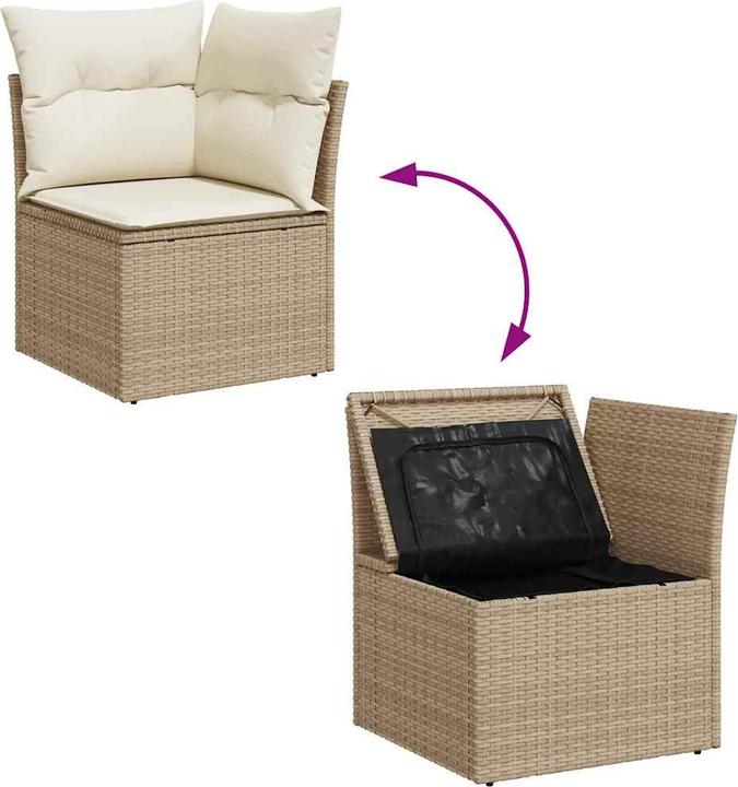 Produktbild VidaXL Gartenmöbel Sofa Garnitur Gartengarnitur Garten Sitzgruppe 7-tlg. Beige