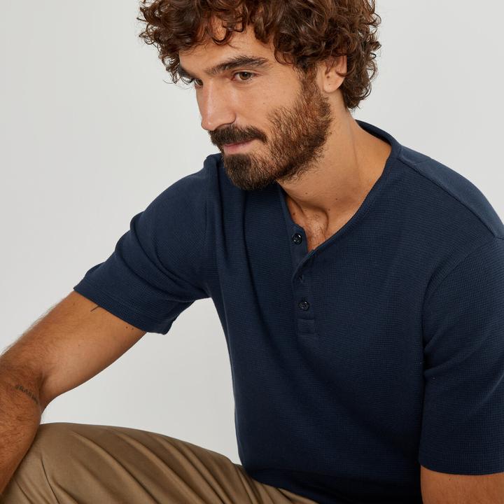 Actual product image La Redoute Collections T-shirt top with a round neckline and small button placket (S)