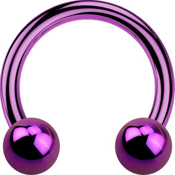 Produktbild Star Piercing Micro Circular Barbell violett mit zwei Kugeln (ohne Messing, Chirurgenstahl 316L)
