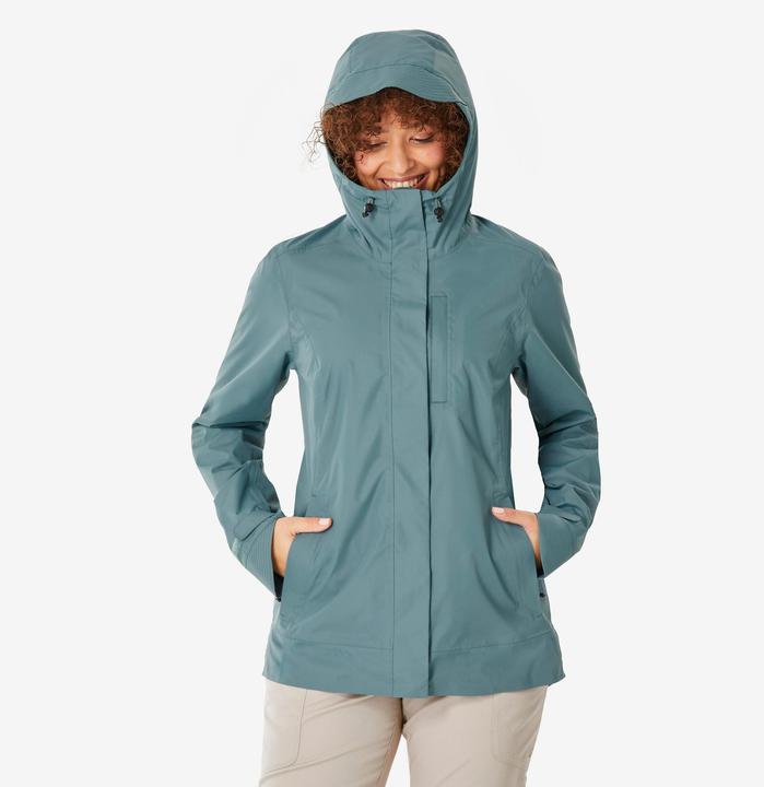 Image du produit Quechua Veste de randonnée imperméable femme, NH500 vert (L)