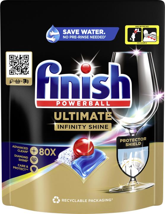 Finish Ultimate Infinity Shine (Tabs, 80 Cycles de lavage)