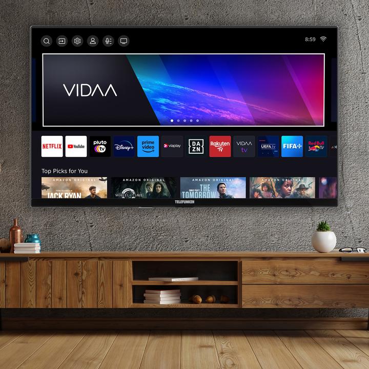 Produktbild Telefunken Fernseher 50 Zoll Smart TV VIDAA (4K UHD, HDR Dolby Vision, HD+ 6 Monate, Triple-Tuner) (50", LED, 4K, 2025)