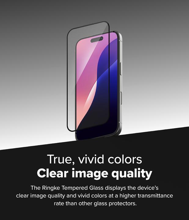 Productafbeelding Ringke Screen Protector voor iPhone 16 / 15 EASY SLIDE TEMPERED GLASS 2 pack, w installation Jig (2 Stuk, Apple iPhone 16)