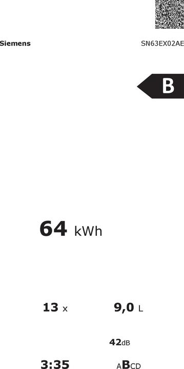 Energie-Label Siemens iQ300 SN63EX02AE