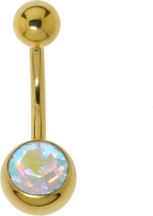 Bijouteria Bauchpiercing (PVD Beschichtung (goldfarben), Chirurgenstahl 316L, Kristall)