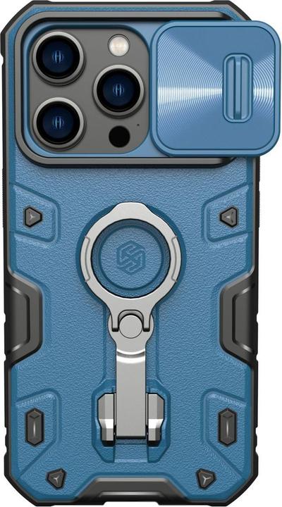 Actual product image Nillkin CamShield Armor Pro Magnetic Case for iPhone 14 Pro Magnetic MagSafe Cover with Blue Camera (Apple iPhone 14 Pro)
